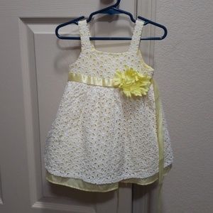 Yellow dress with white daisy overlay